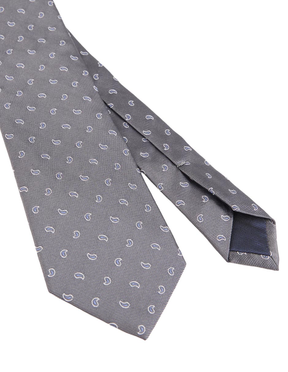 Corbata regular de seda estampado paisley para hombre 3