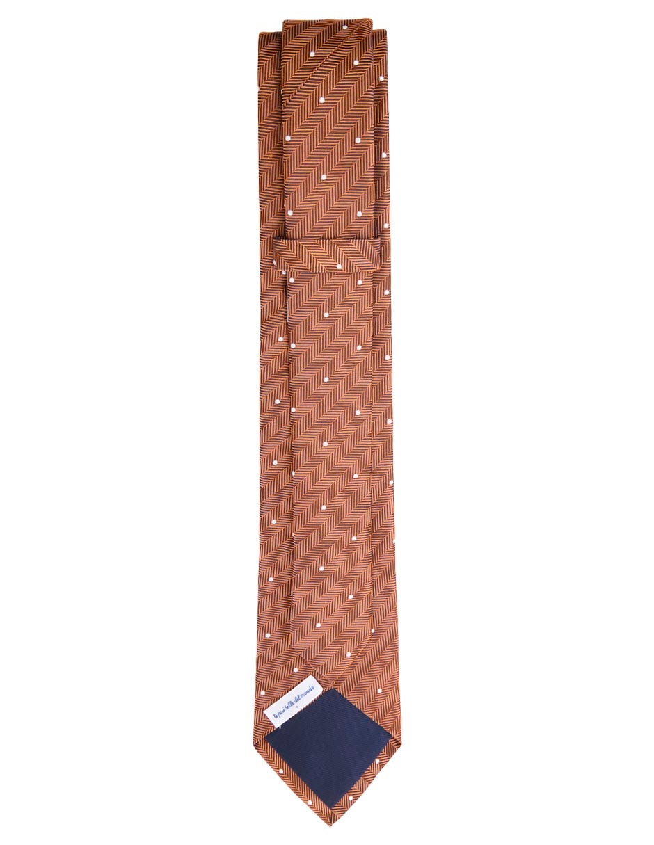 Corbata regular de seda estampado lunares para hombre 2