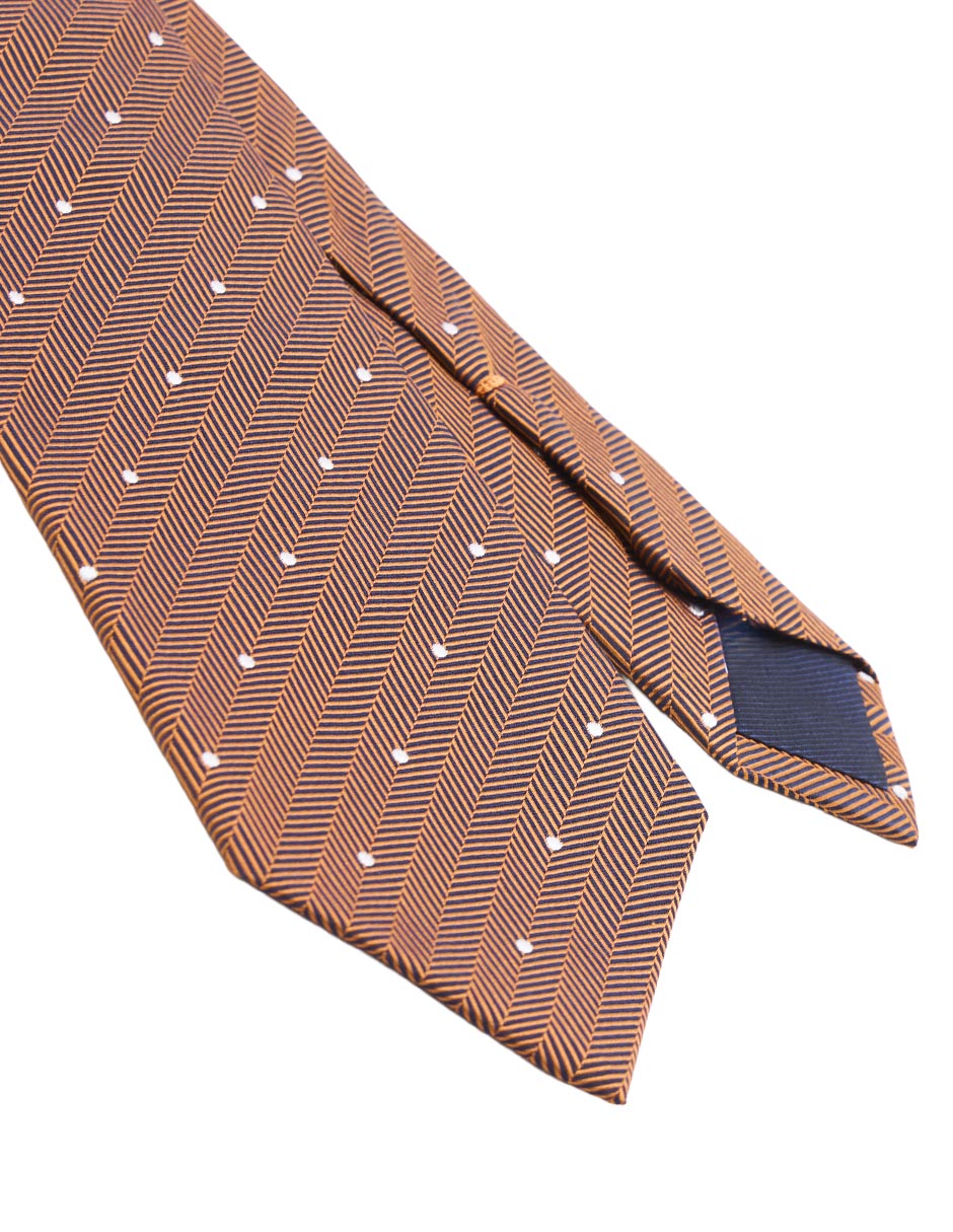Corbata regular de seda estampado lunares para hombre 3