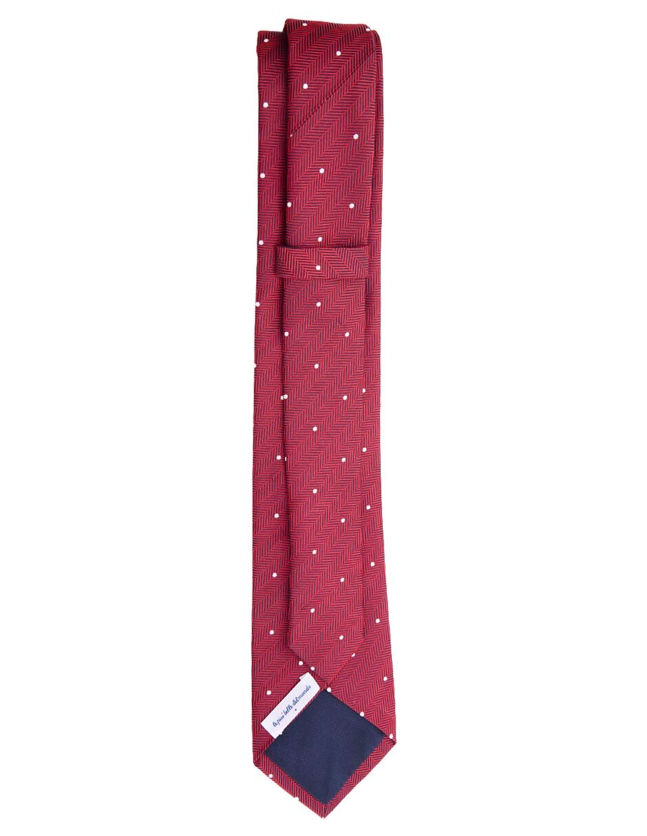 Corbata regular de seda estampado lunares para hombre 2