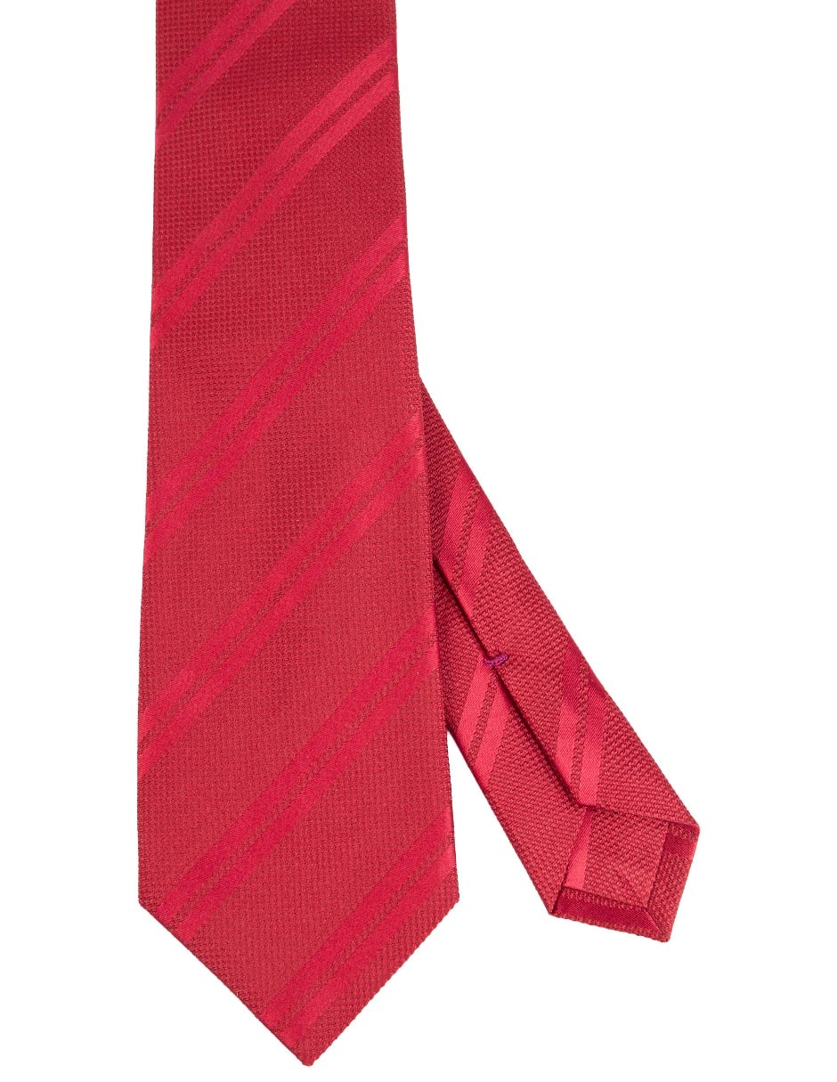 Corbata regular de seda estampado a rayas para hombre