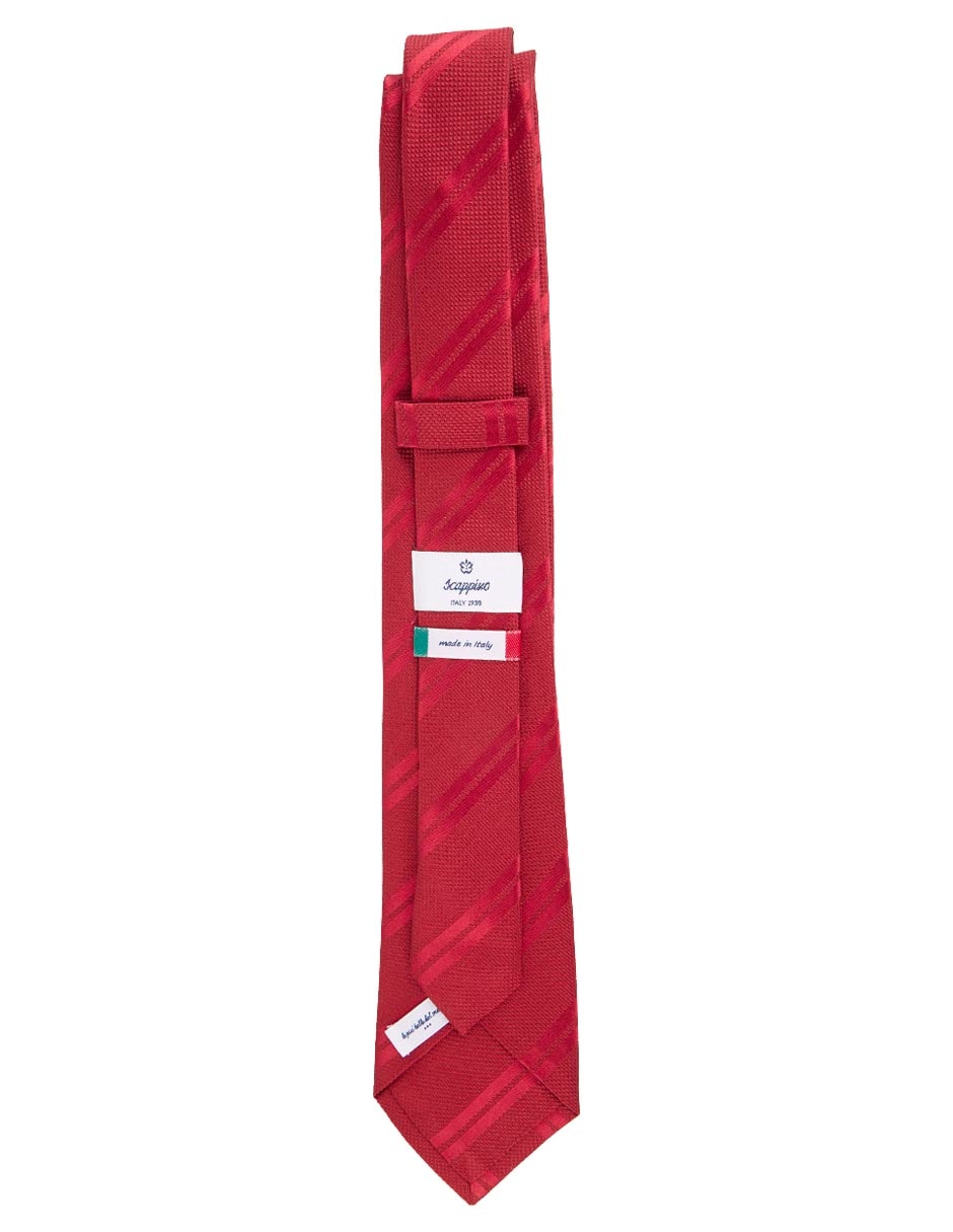 Corbata Scappino regular de seda estampado a rayas para hombre