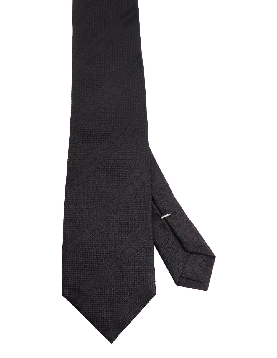 Corbata regular de seda estampado a rayas para hombre