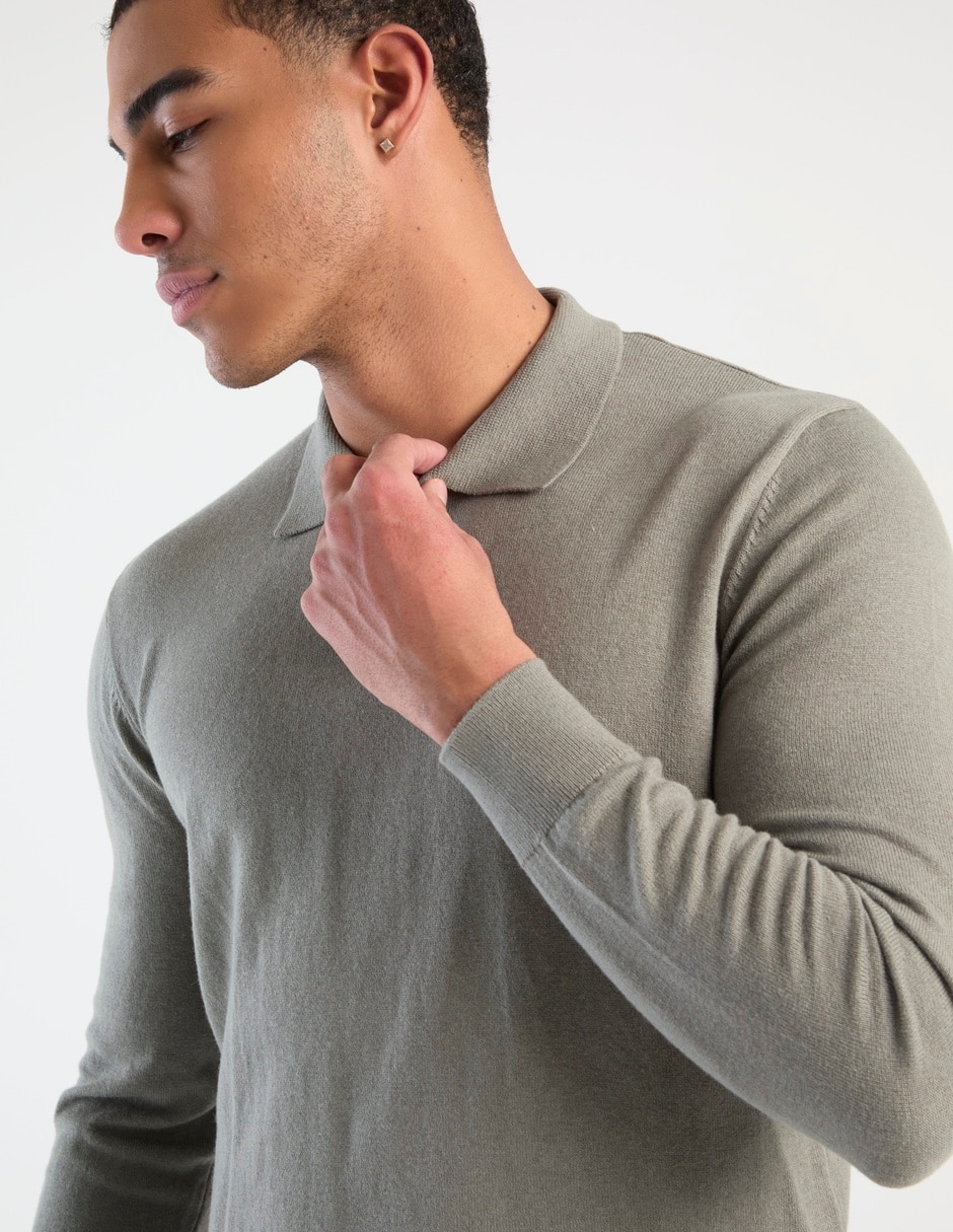 Suéter Scappino cuello camisero para hombre