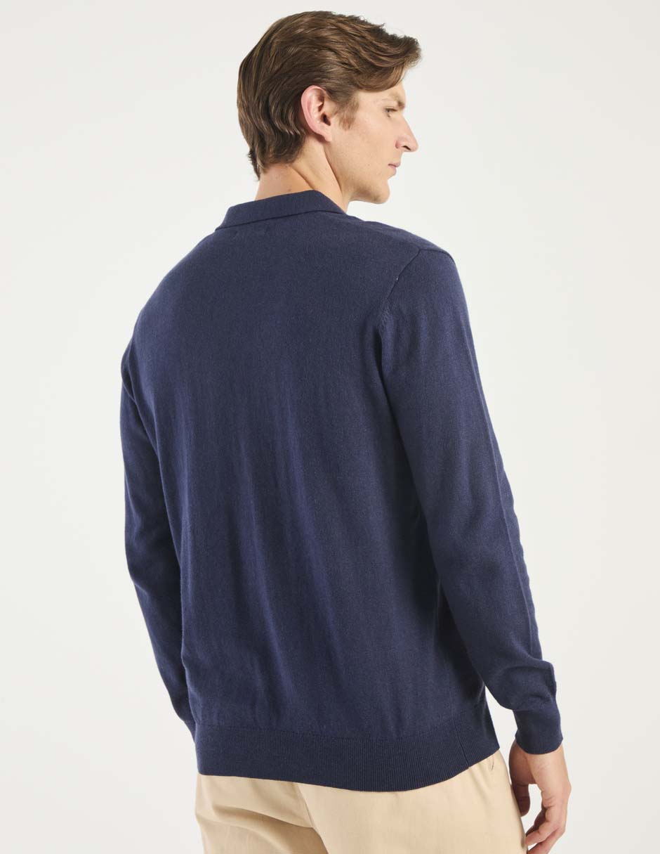 Suéter cuello camisero para hombre 2