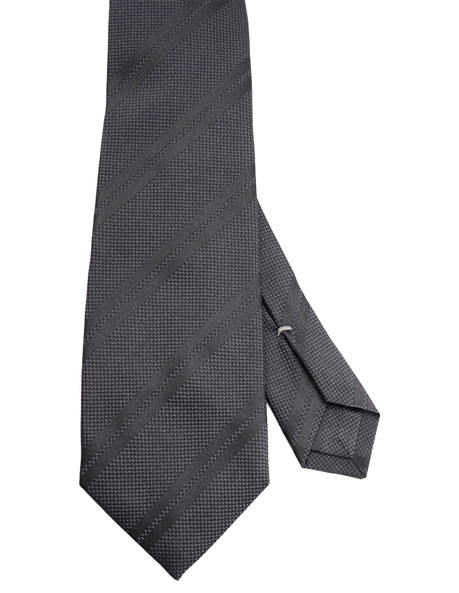 Corbata regular de seda estampado a rayas para hombre