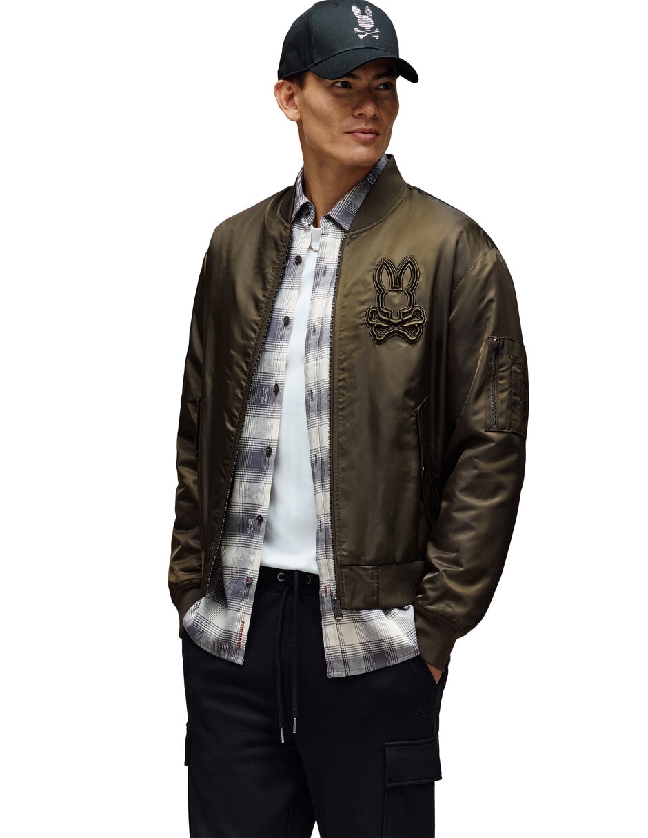 Chamarra bomber con bolsillos para hombre