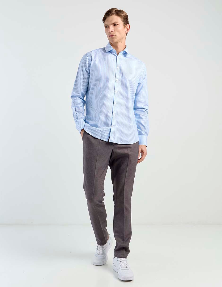 Camisa casual de algodón manga larga para hombre 4