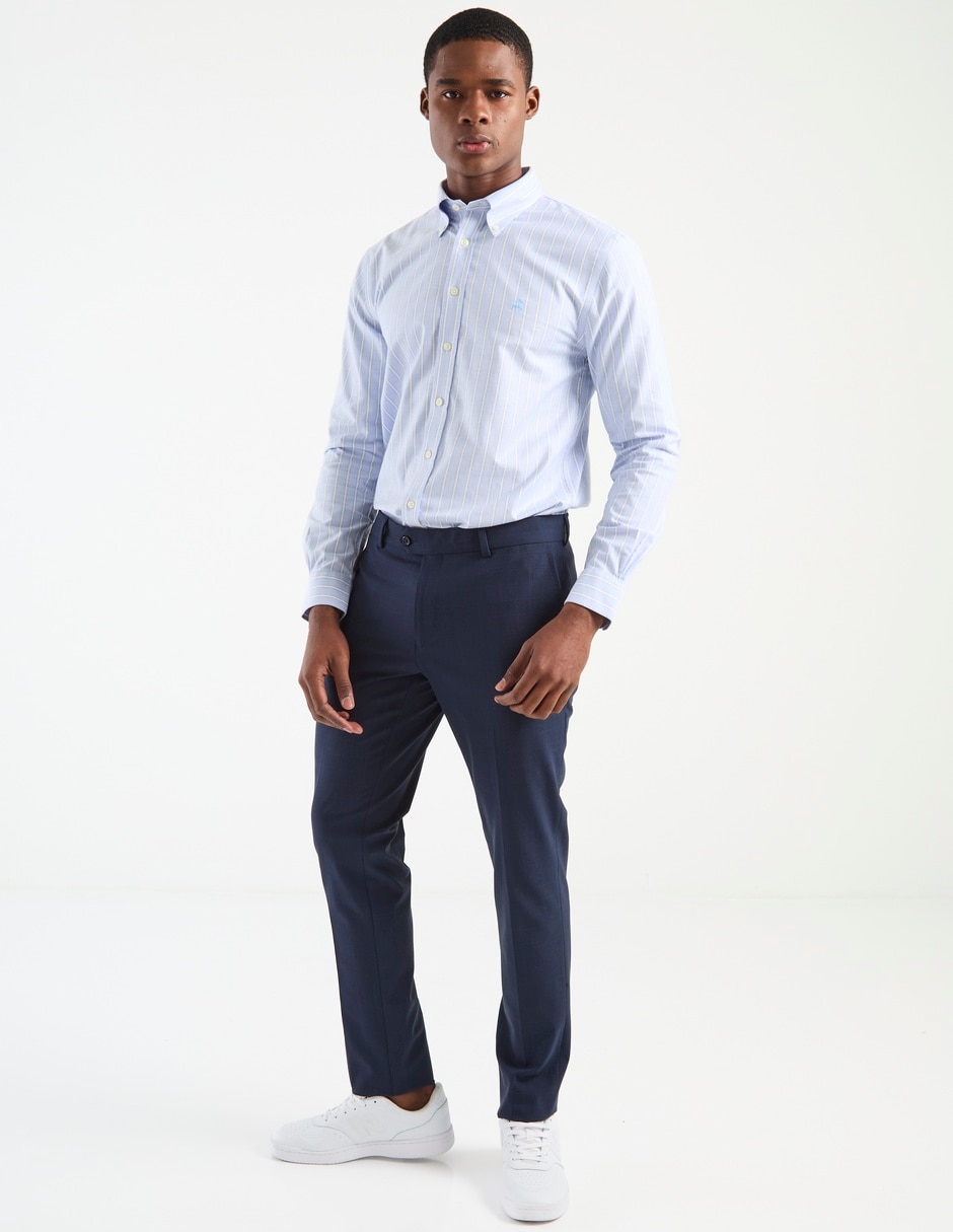 Camisa business casual de algodón manga larga para hombre 6