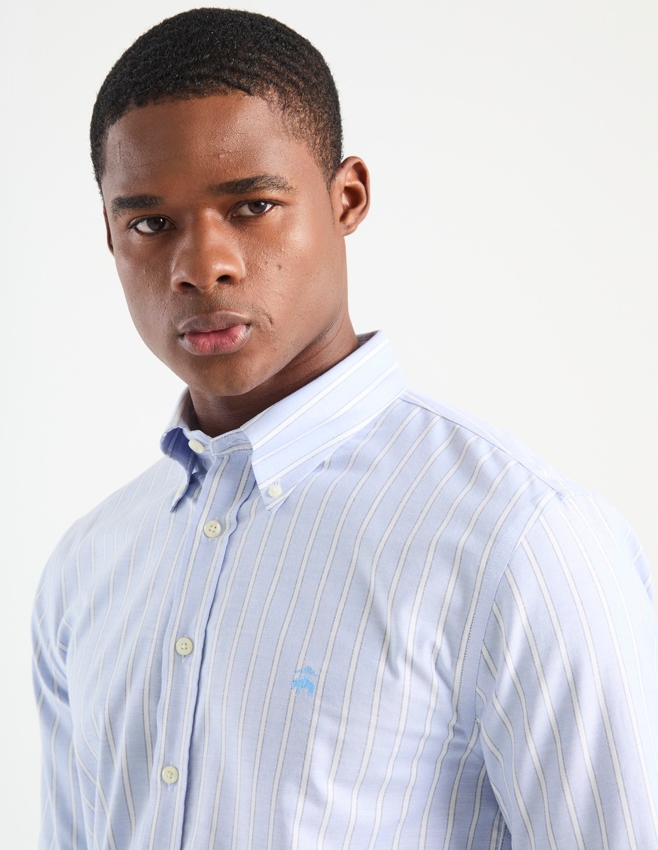 Camisa business casual de algodón manga larga para hombre 7