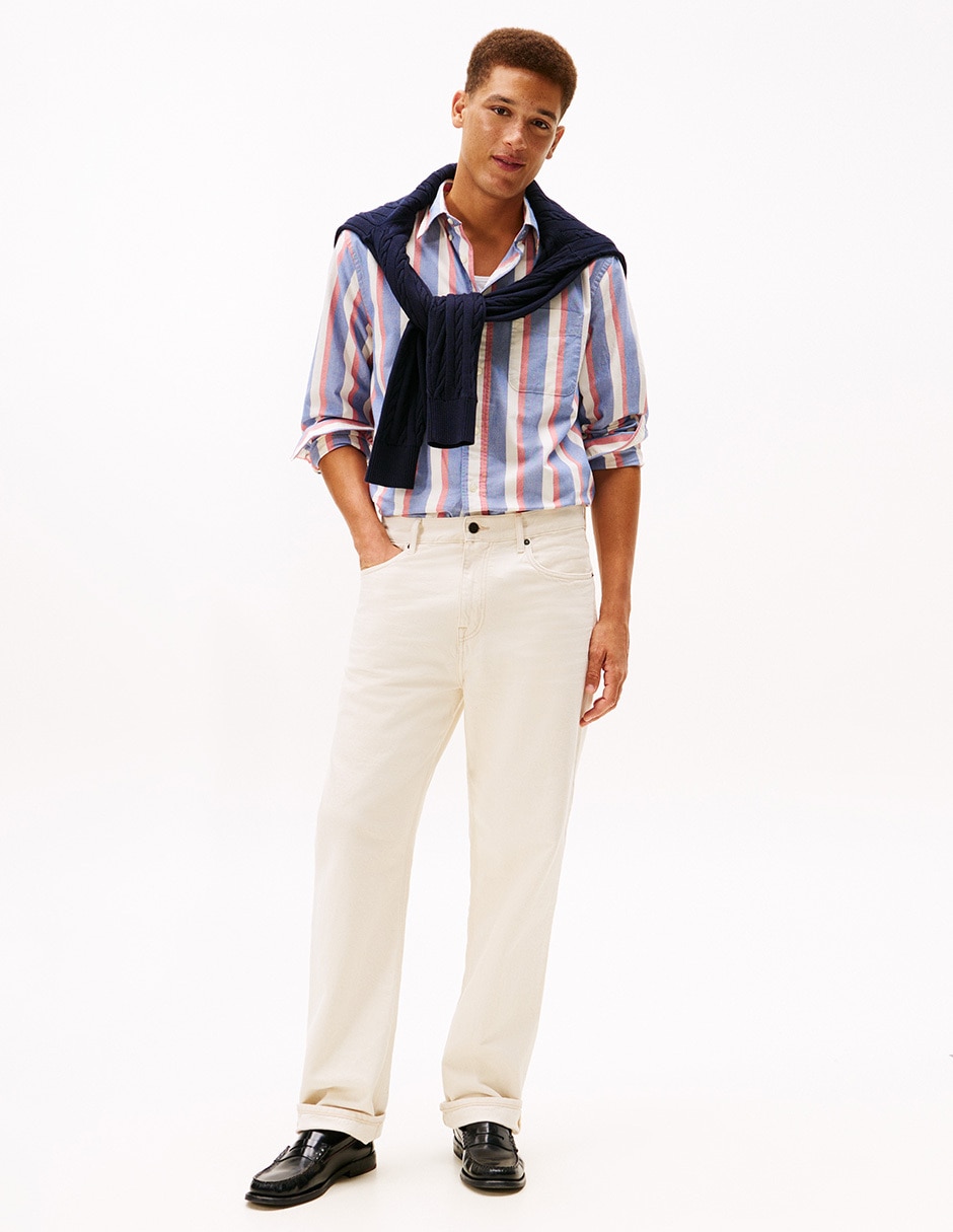Camisa casual de algodón manga larga para hombre