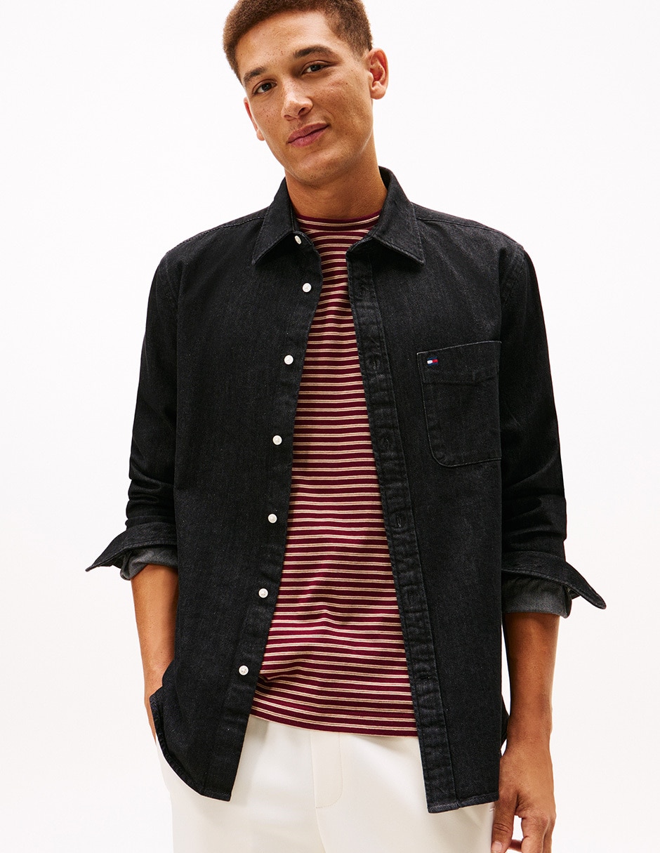 Camisa casual de algodón manga larga para hombre