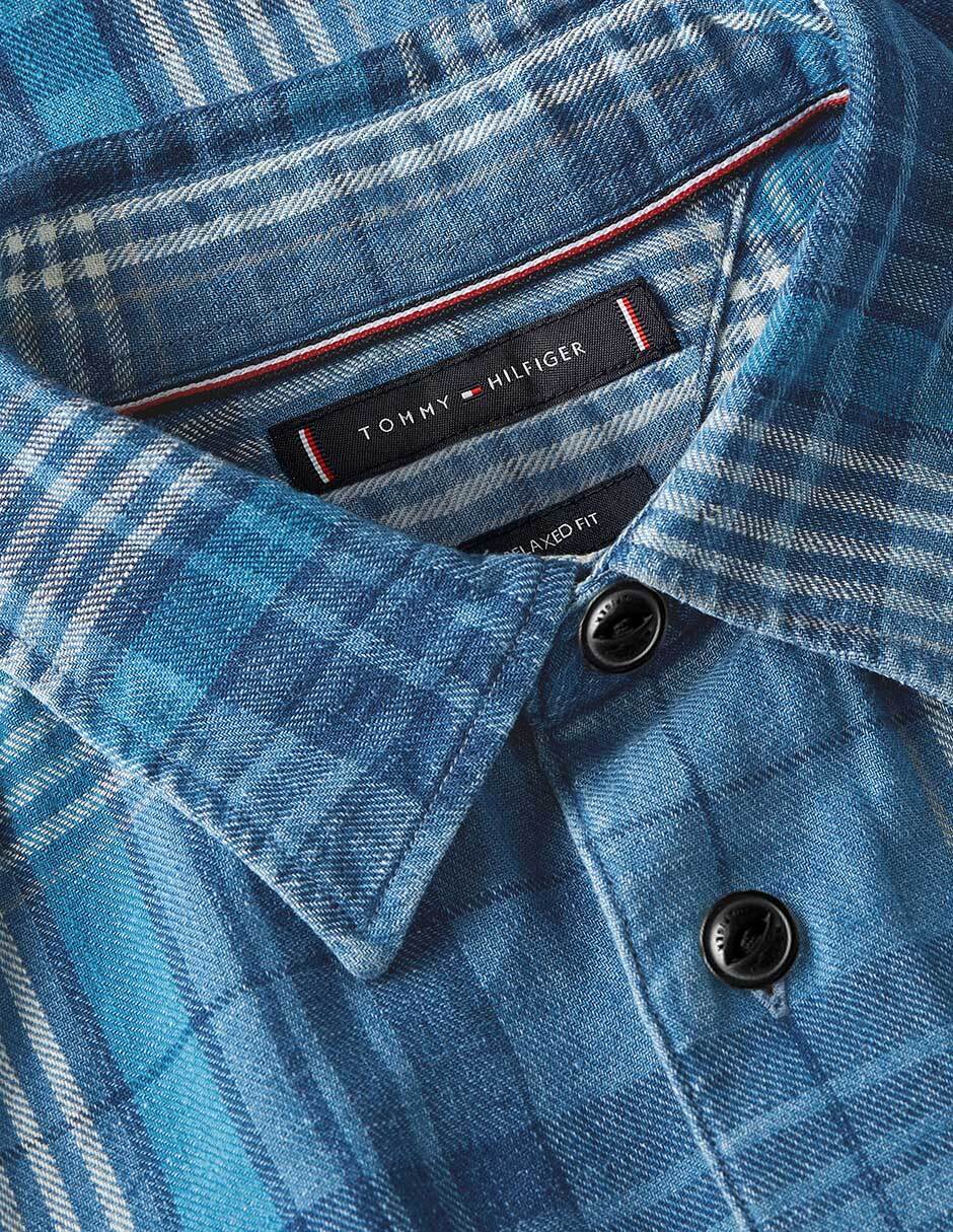 Camisa casual de algodón manga larga para hombre