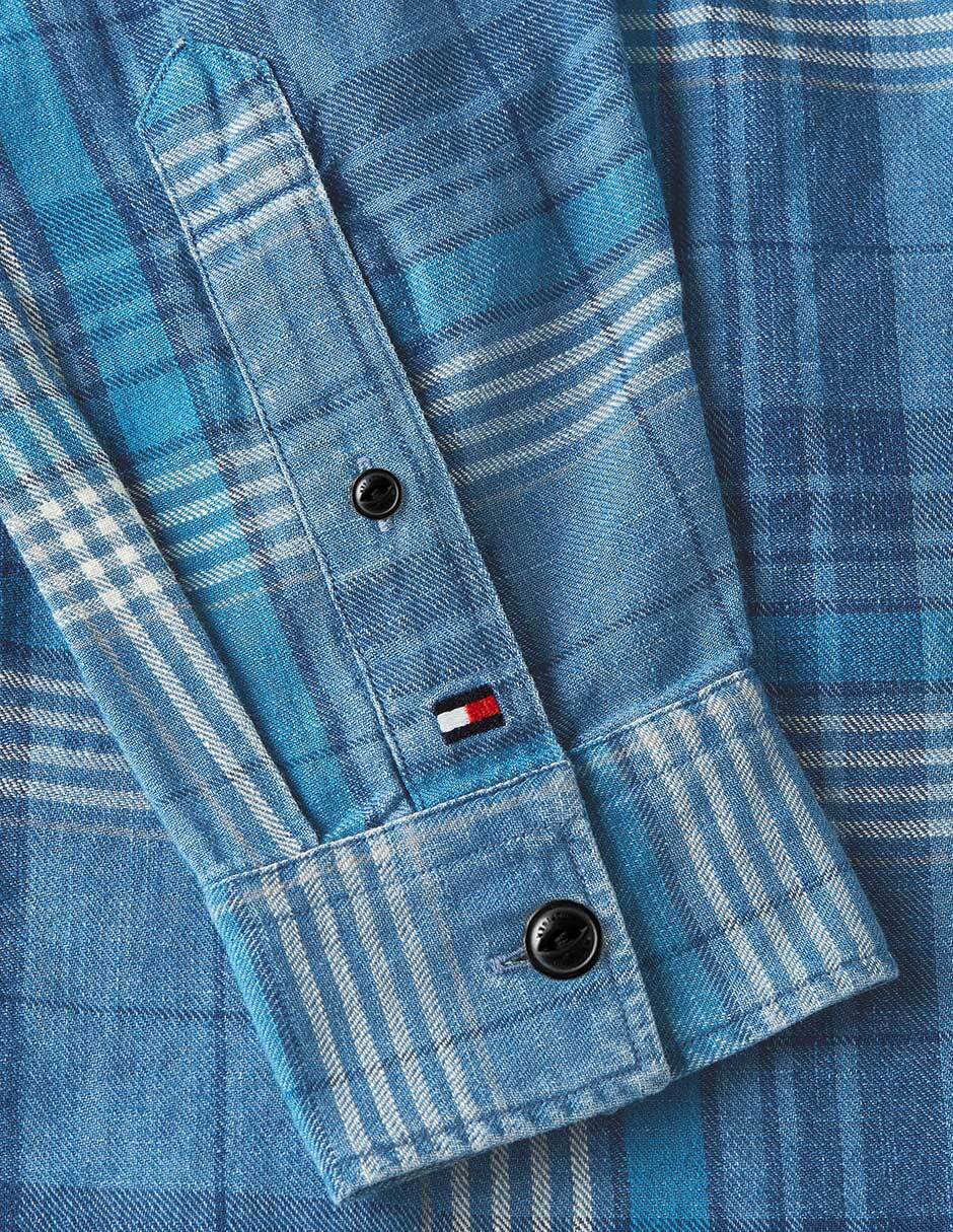 Camisa casual de algodón manga larga para hombre