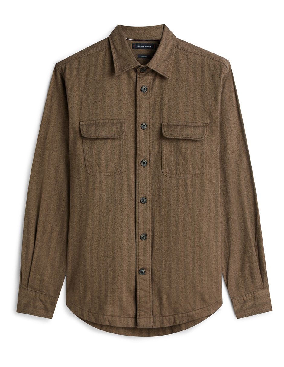 Camisa casual Hilfiger de algodón manga larga para hombre Camisa casual Hilfiger de algodón manga larga para hombre