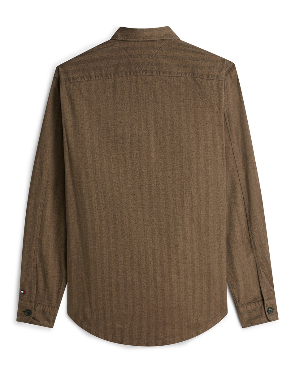 Camisa casual Hilfiger de algodón manga larga para hombre 3