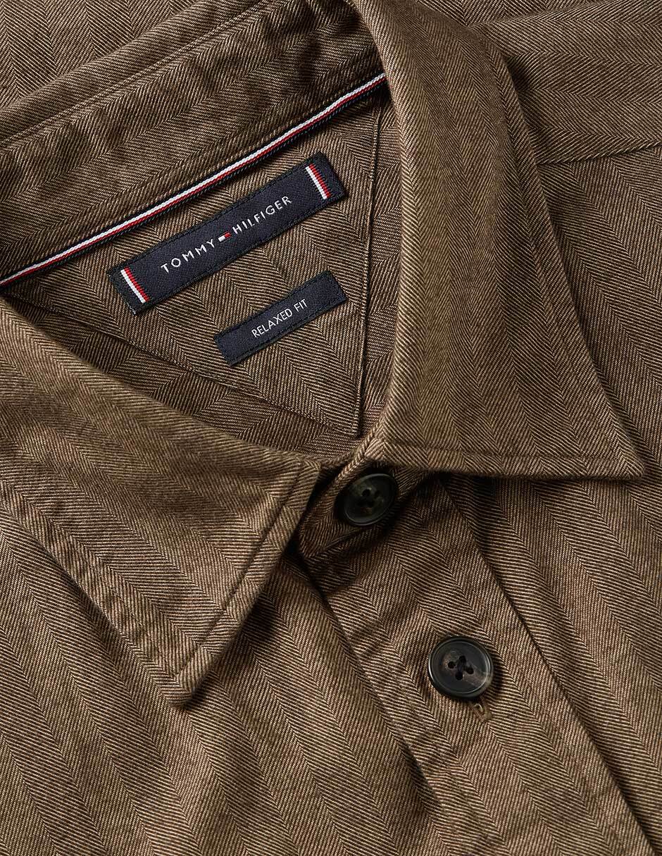 Camisa casual Hilfiger de algodón manga larga para hombre 5