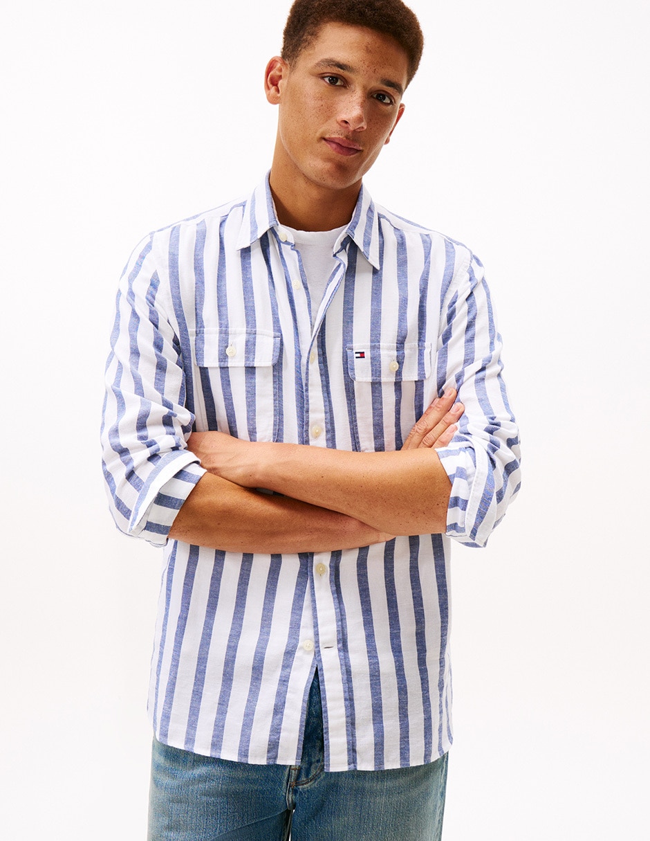 Camisa casual de algodón manga larga para hombre Camisa casual de algodón manga larga para hombre