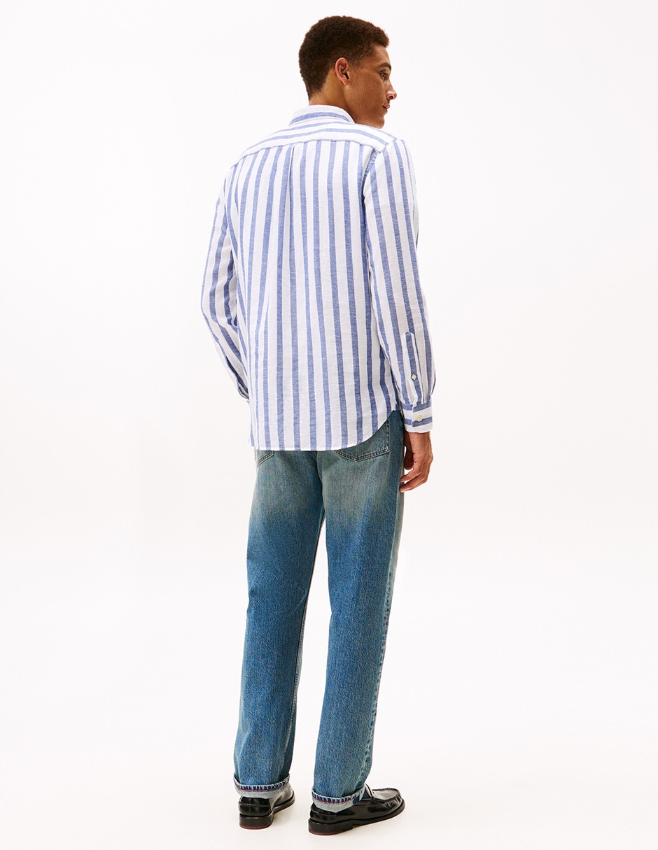 Camisa casual de algodón manga larga para hombre