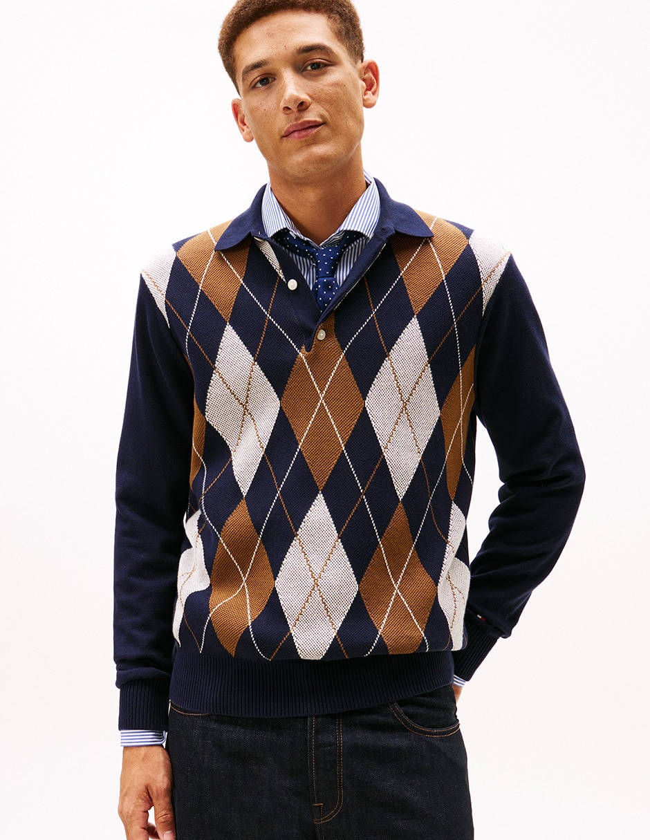 Suéter cuello polo para hombre Suéter cuello polo para hombre