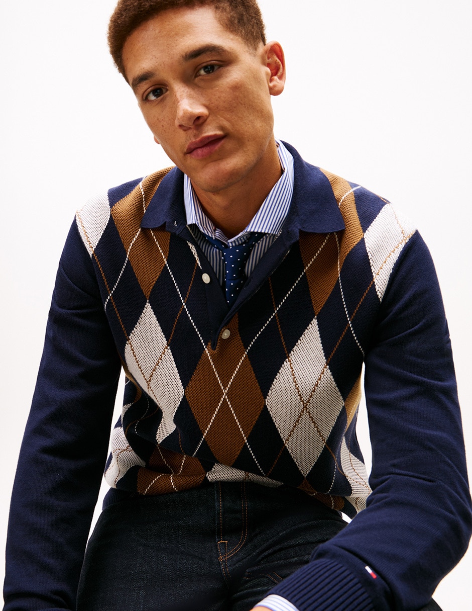 Suéter cuello polo para hombre 4