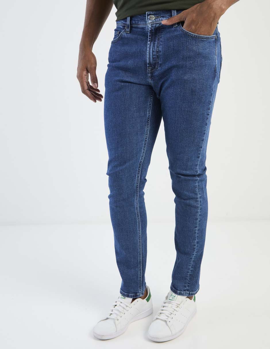 Jeans straight lavado obscuro para hombre 1