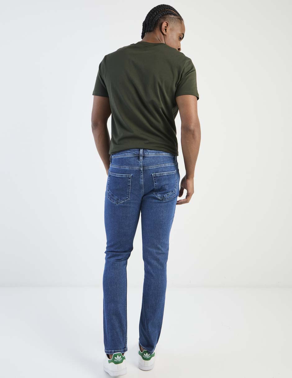 Jeans straight lavado obscuro para hombre 5