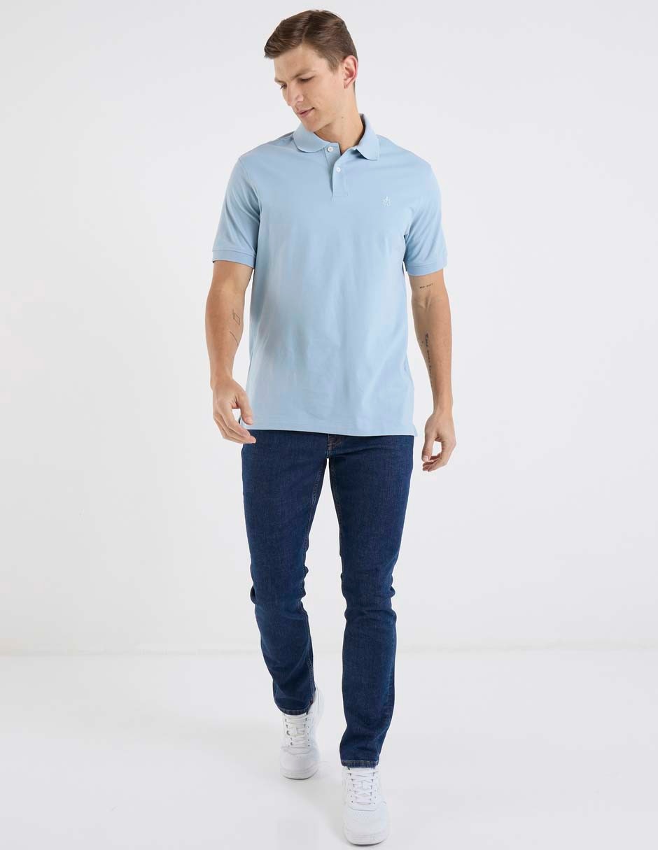 Jeans straight lavado obscuro para hombre 6