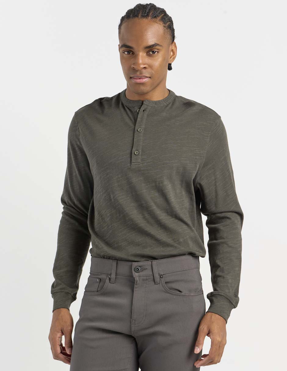 Playera cuello henley para hombre Playera cuello henley para hombre
