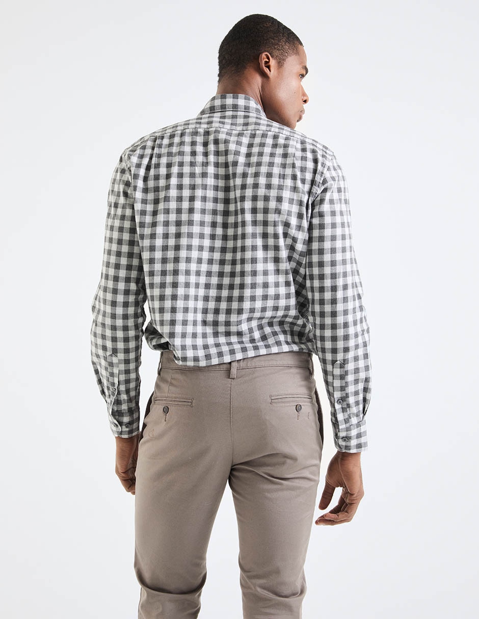 Camisa casual de algodón manga larga para hombre 5