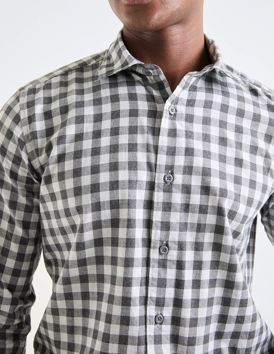 Camisa casual de algodón manga larga para hombre 7