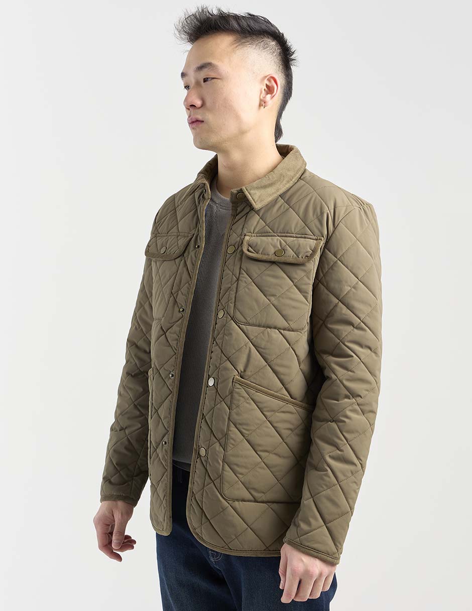 Chamarra casual capitonada para hombre