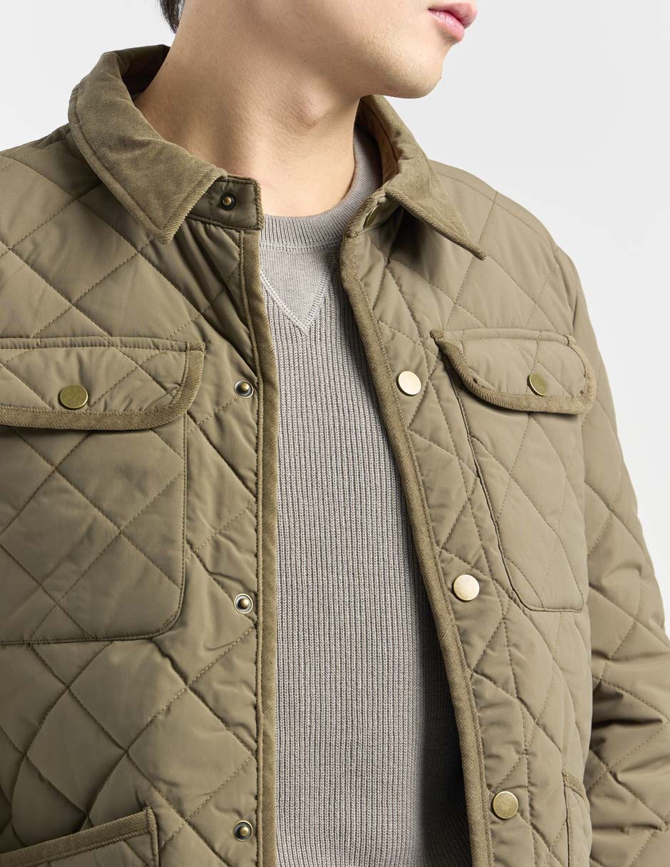 Chamarra casual capitonada para hombre 4