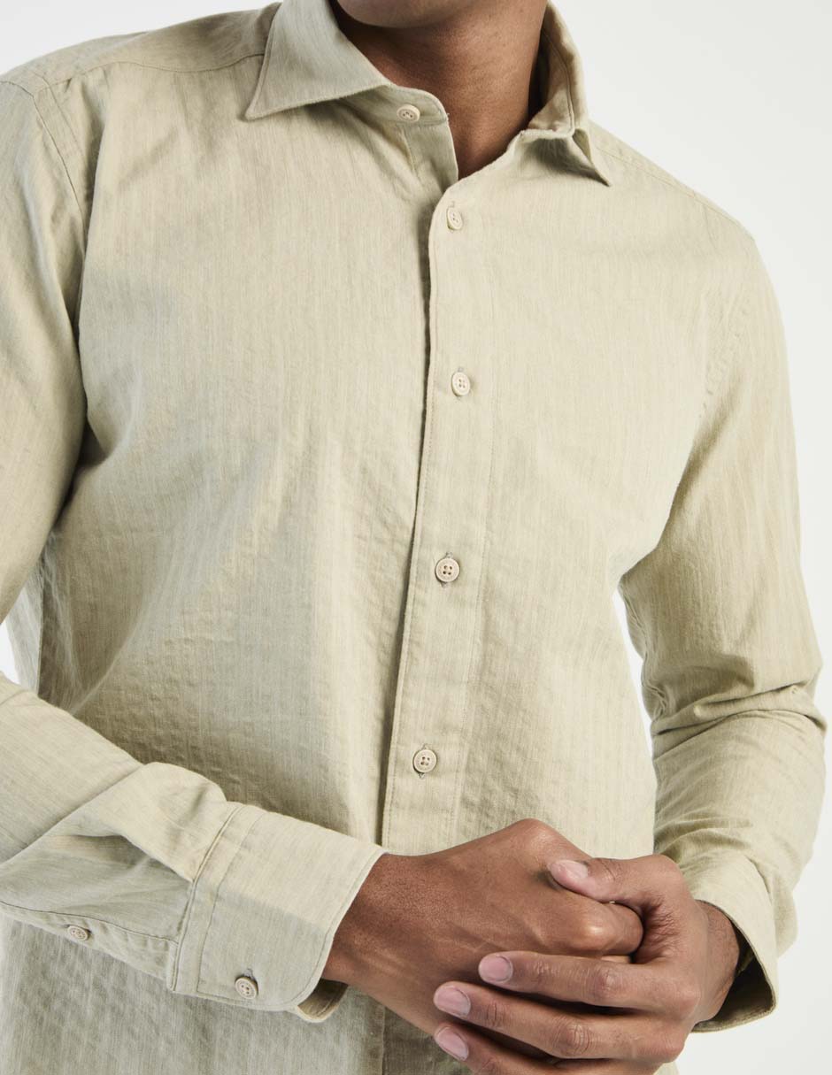 Camisa de vestir de algodón manga larga para hombre 7