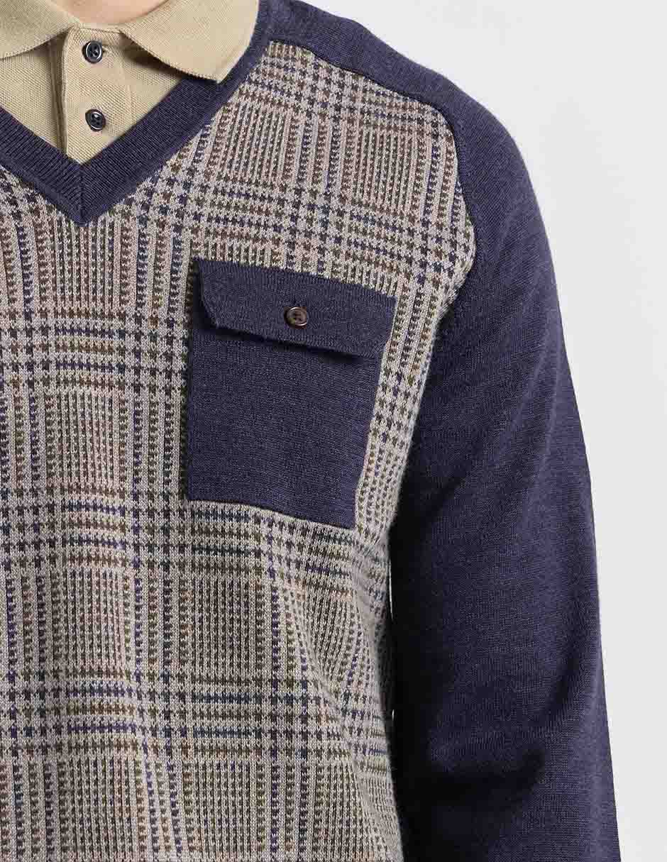 Suéter cuello v para hombre 3