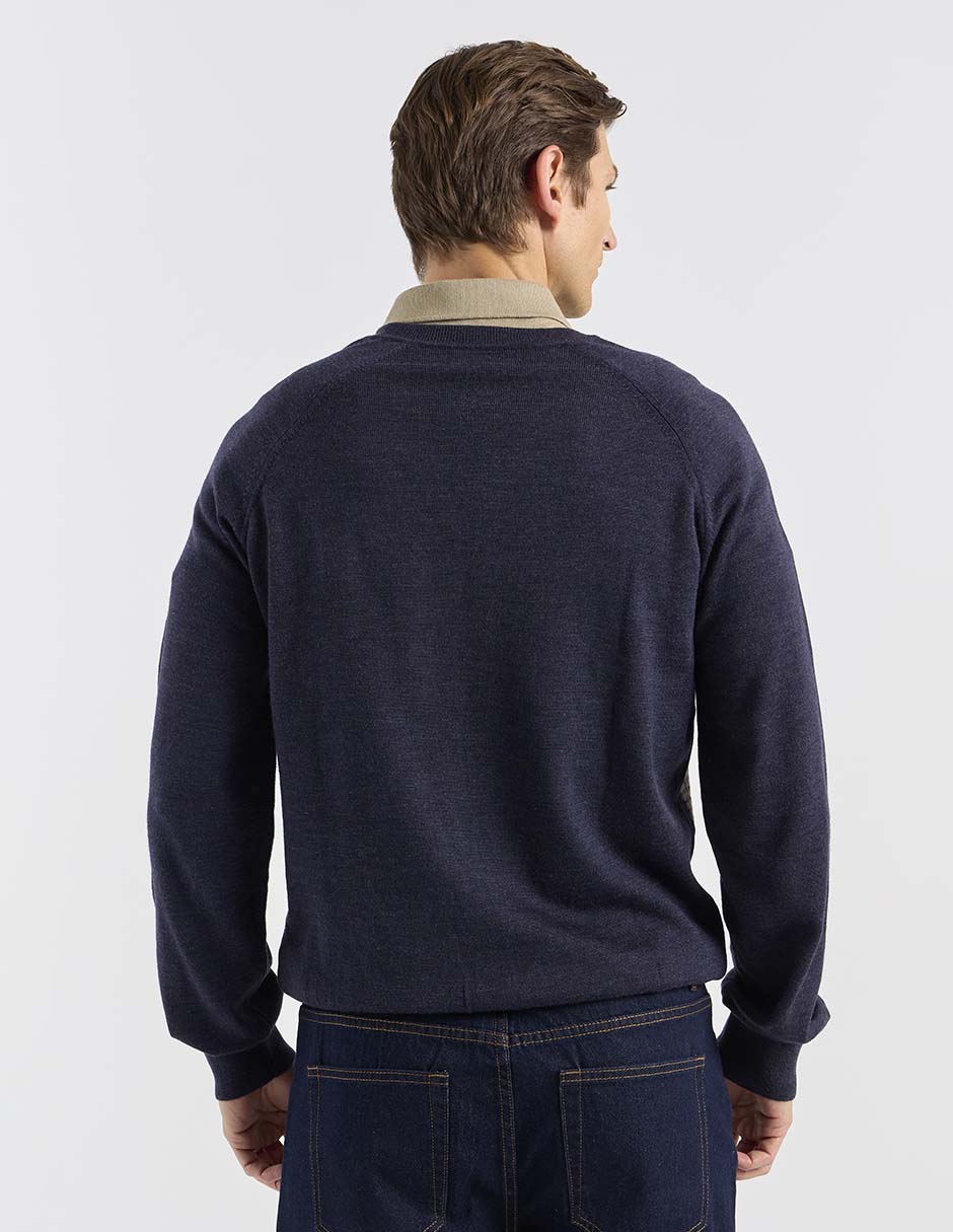 Suéter cuello v para hombre 6