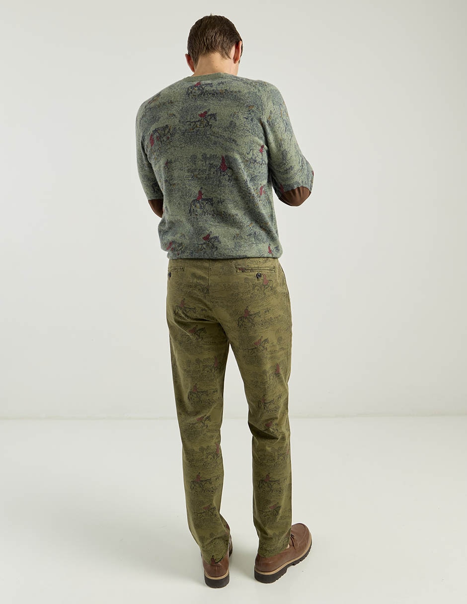 Pantalón chino recto de algodón para hombre 4