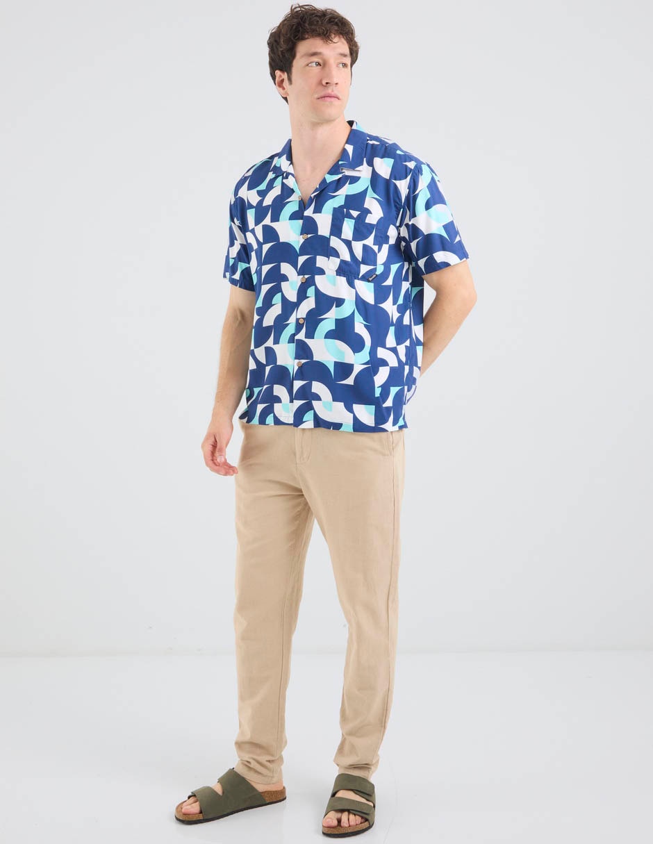 Camisa casual de algodón manga corta para hombre 4