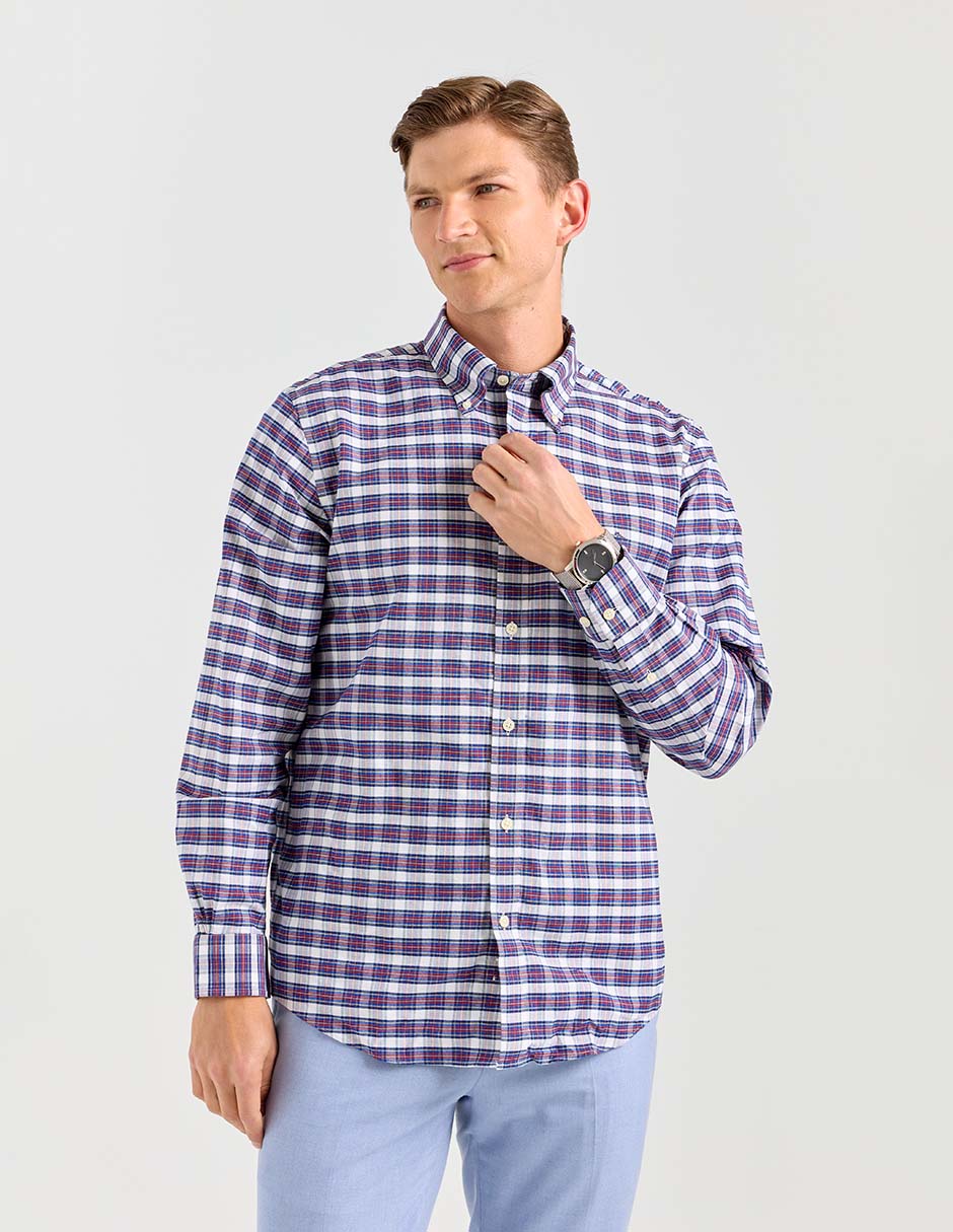 Camisa casual de algodón manga larga para hombre 1
