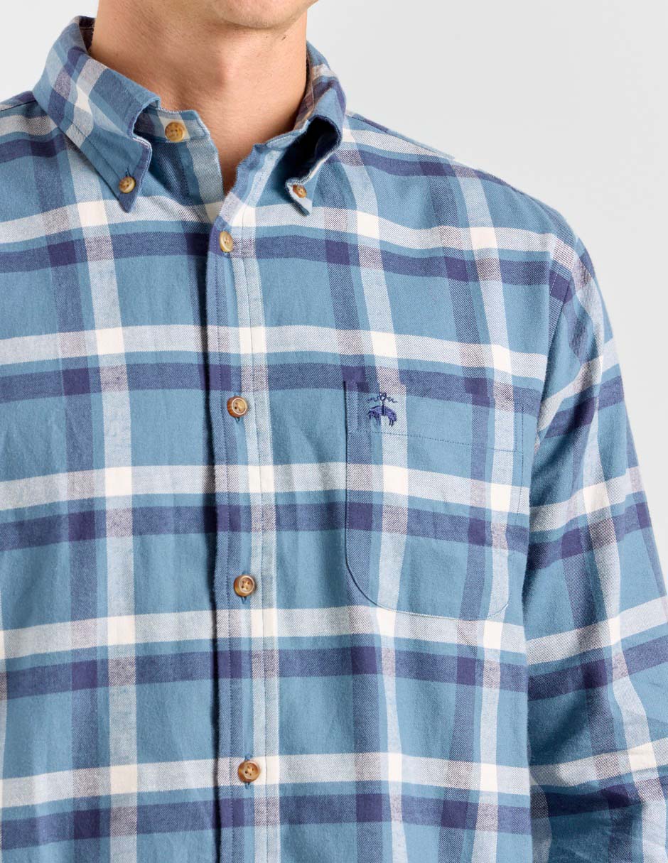 Camisa casual Brooks Brothers de algodón manga larga para hombre