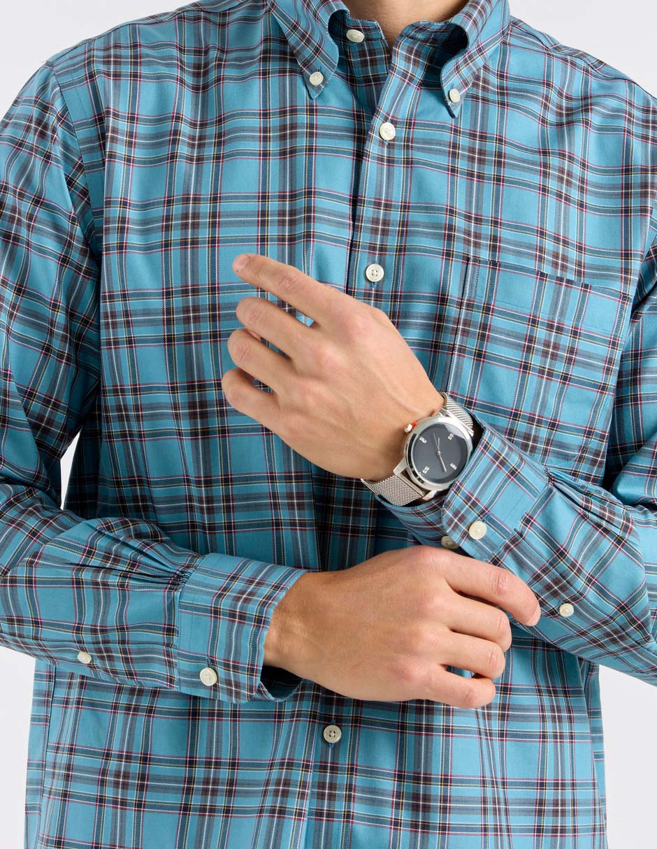 Camisa casual de algodón manga larga para hombre 7