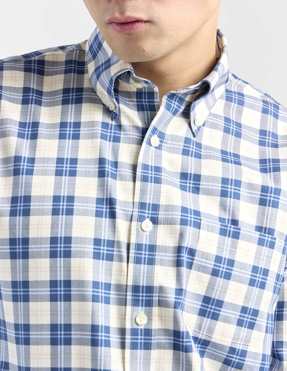 Camisa casual de algodón manga larga para hombre 9