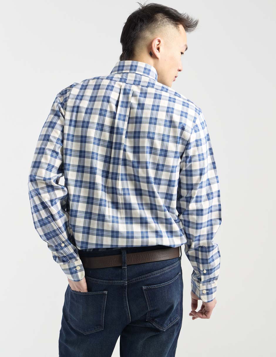 Camisa casual de algodón manga larga para hombre 11