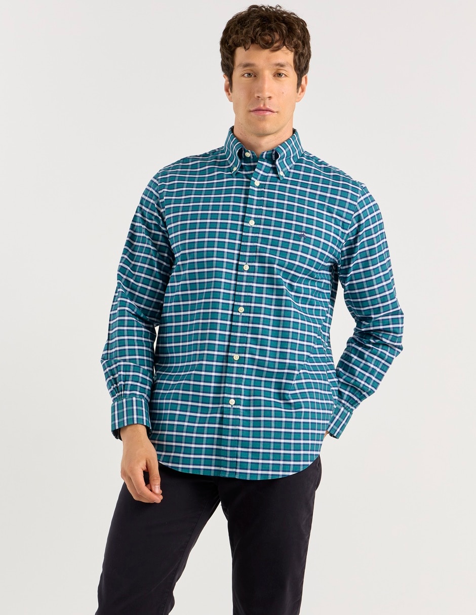 Camisa casual de algodón manga larga para hombre 1
