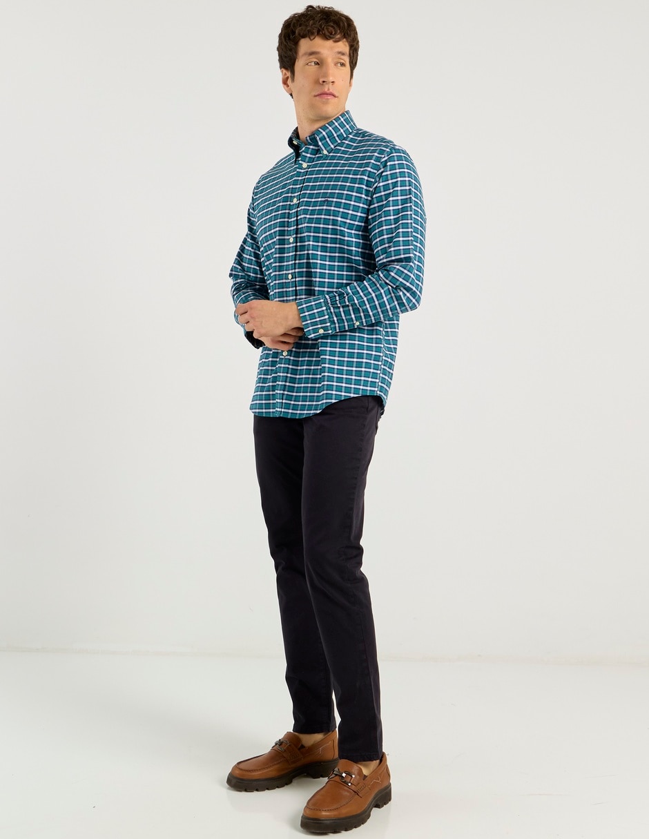 Camisa casual de algodón manga larga para hombre 7