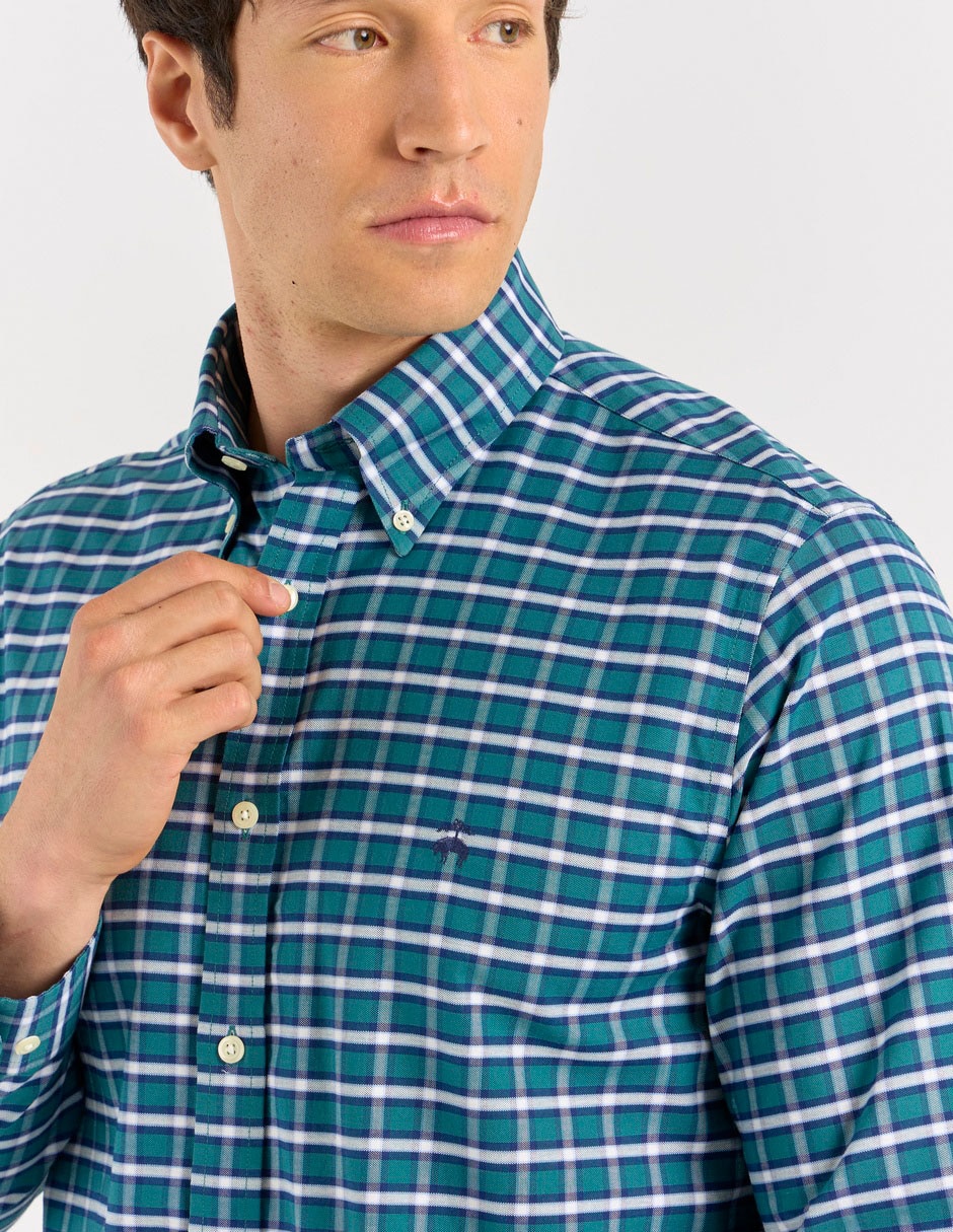 Camisa casual de algodón manga larga para hombre 9