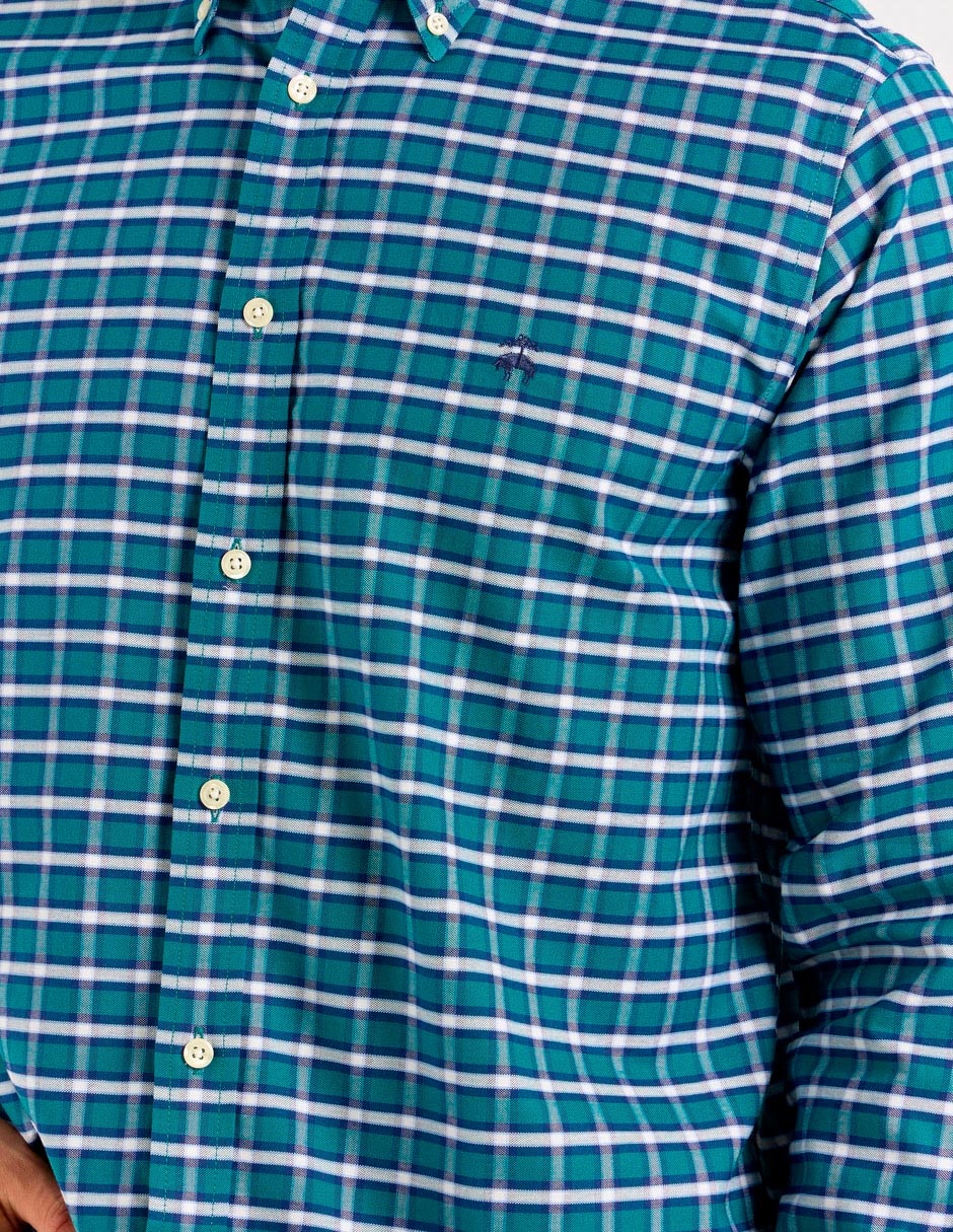 Camisa casual de algodón manga larga para hombre 10