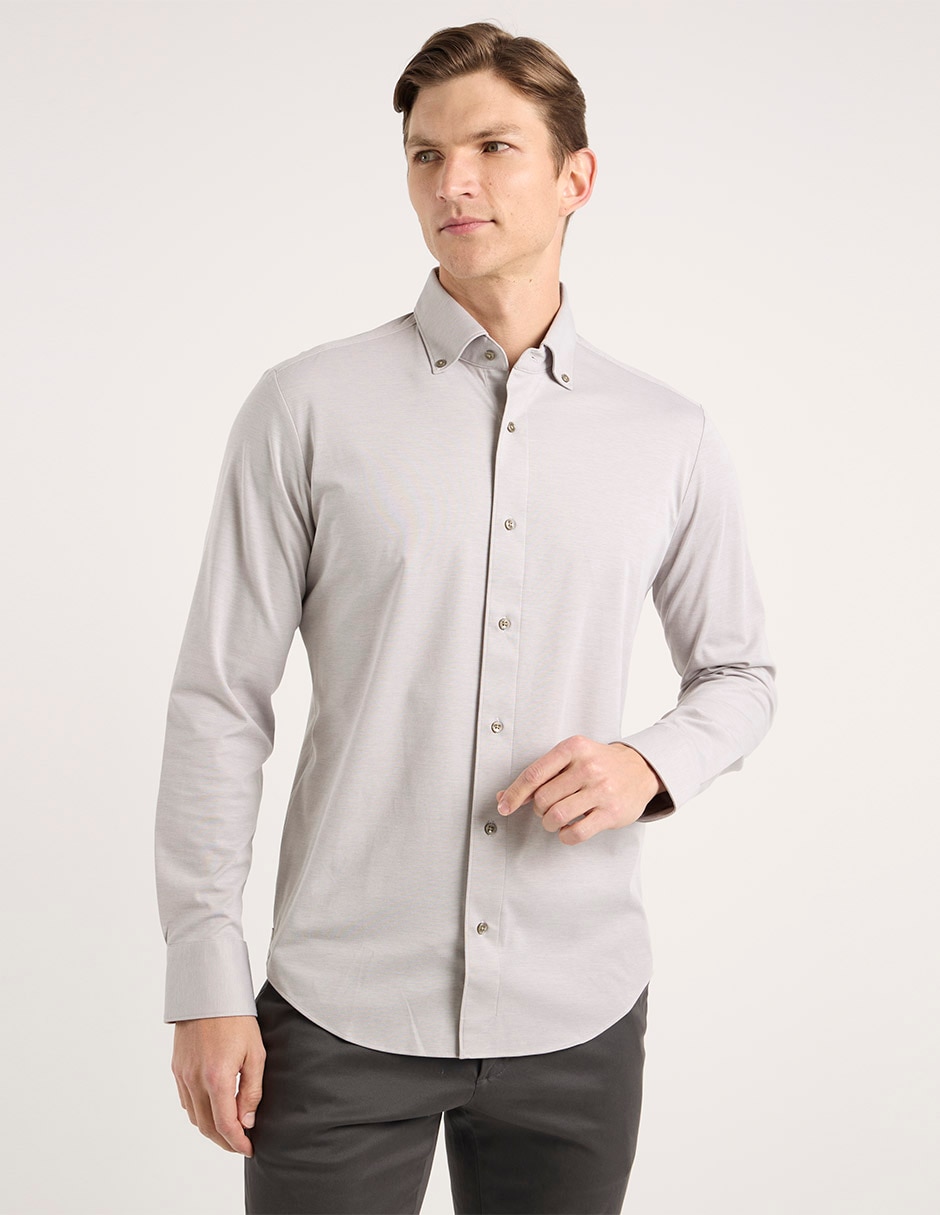Camisa casual de algodón manga larga para hombre Camisa casual de algodón manga larga para hombre