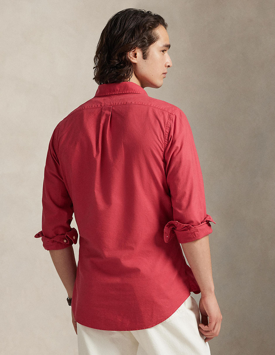 Camisa business casual Polo Rl de algodón manga larga para hombre