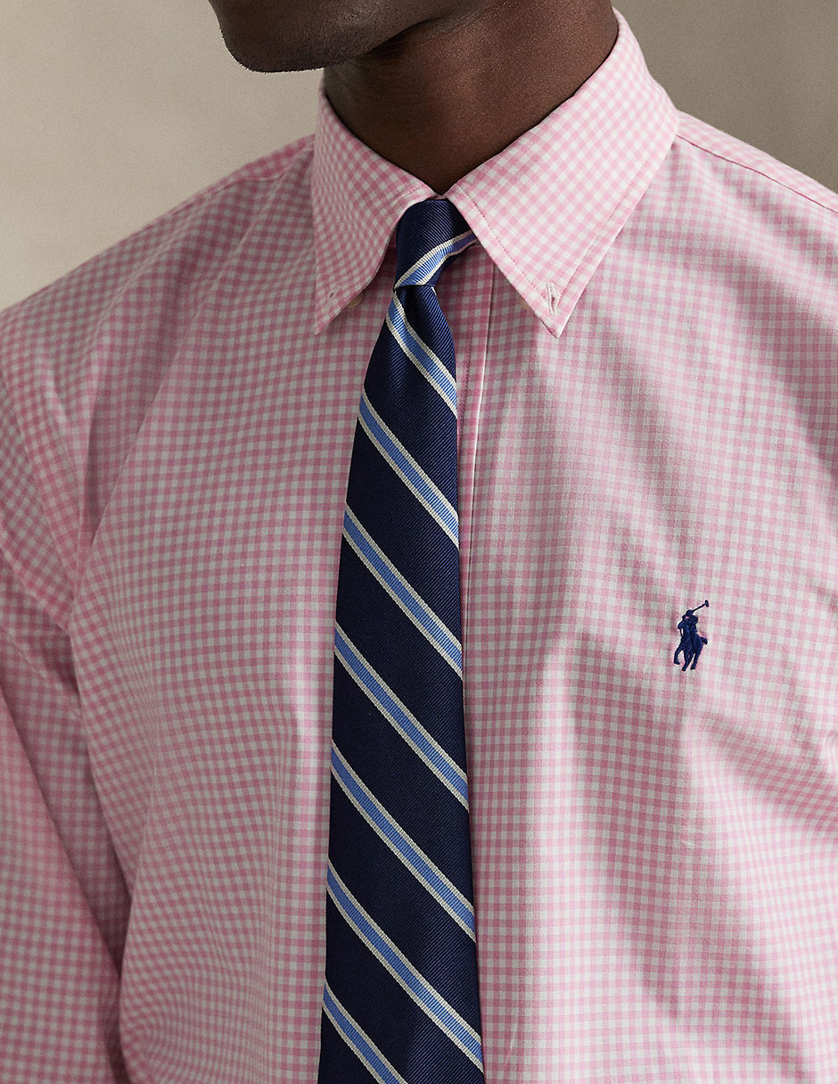 Camisa business casual Polo Rl de algodón manga larga para hombre